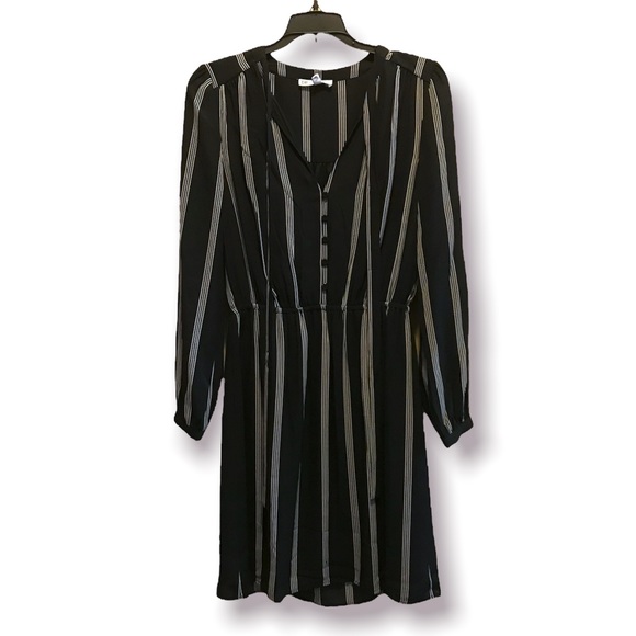 DR2 Dresses & Skirts - DR2 Black Shirt Dress with White Stripes